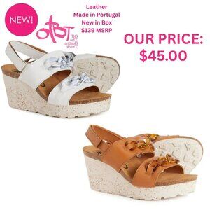 NEW SZ 9.5 10 Portugal Luxe OTBT Leather Upper Premium Womens Sandals New in Box